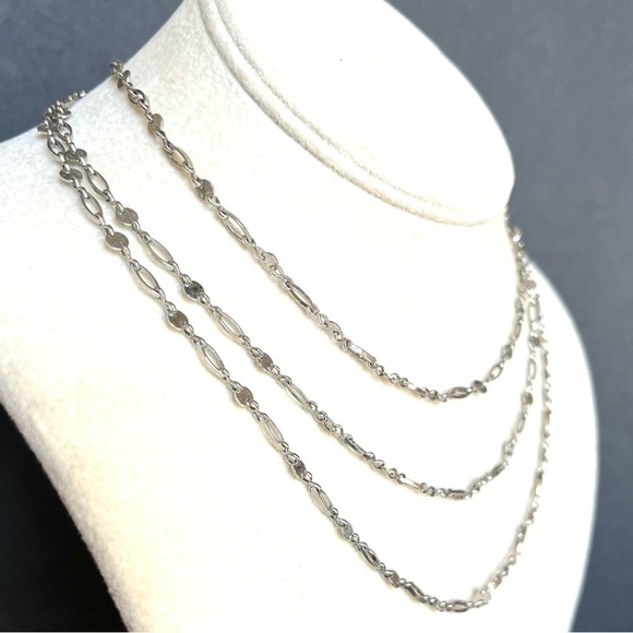 Baublebar three strand Silver Disc & Link Necklace. - Picture 10 of 12
